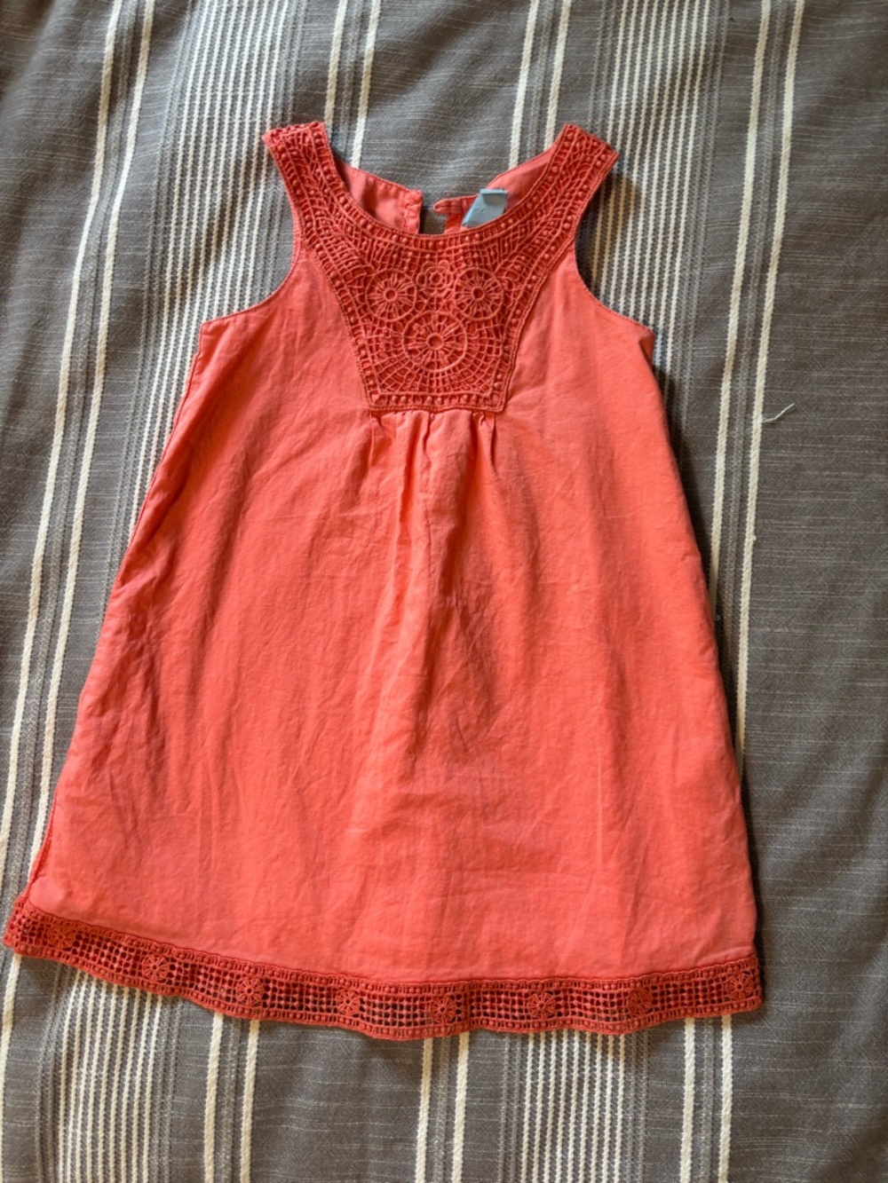 GAP Baby coral sleeveless dress with crochet neckline